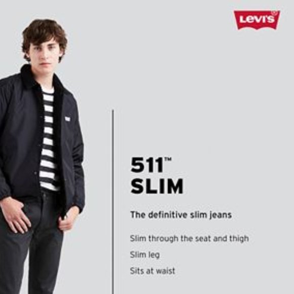 NWT! Men's 511™ Slim Fit Jeans Black (40% off from original price) - Picture 1 of 13